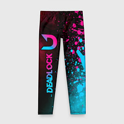 Леггинсы для девочки Deadlock - neon gradient по-вертикали, цвет: 3D-принт