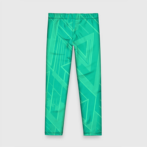 Детские легинсы Мятный зелёный однотонный геометричный / 3D-принт – фото 2