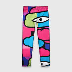 Леггинсы для девочки Глаза облака абстракция, цвет: 3D-принт