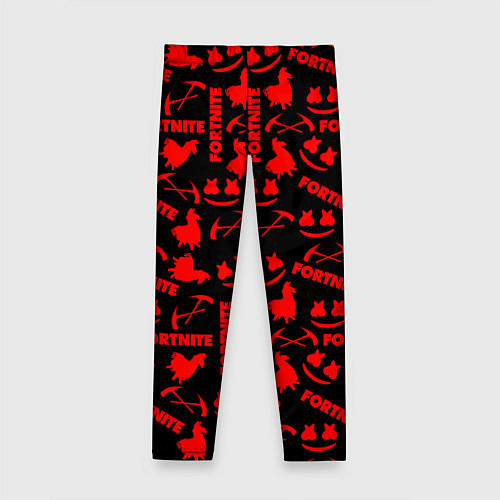 Детские легинсы Fortnite pattern game red / 3D-принт – фото 2