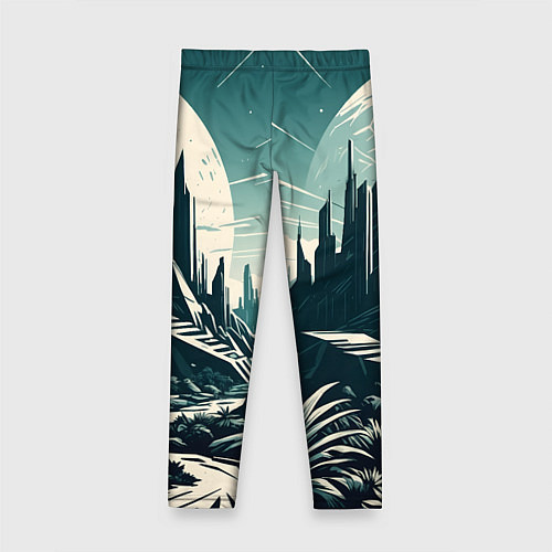 Детские легинсы Фантастика город / 3D-принт – фото 2