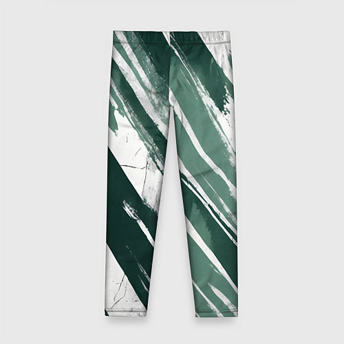 Детские легинсы Косая зеленая полоска / 3D-принт – фото 2
