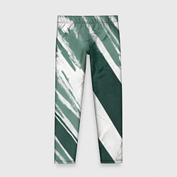 Леггинсы для девочки Косая зеленая полоска, цвет: 3D-принт