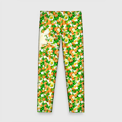 Детские легинсы Салат Оливье с майонезом / 3D-принт – фото 2