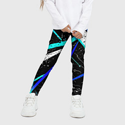 Леггинсы для девочки Разноцветные праздничные линии, цвет: 3D-принт — фото 2