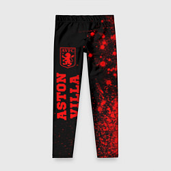 Леггинсы для девочки Aston Villa - red gradient по-вертикали, цвет: 3D-принт