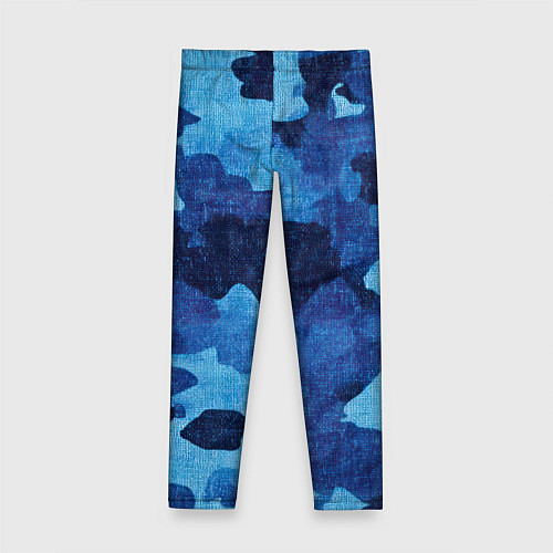 Детские легинсы Синий камуфляж / 3D-принт – фото 2
