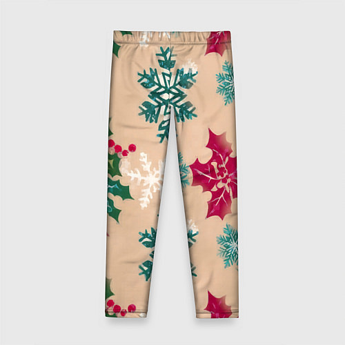 Детские легинсы Новогодний узор / 3D-принт – фото 2