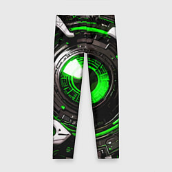Леггинсы для девочки Зелёная сфера киберпанк, цвет: 3D-принт