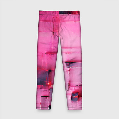 Детские легинсы Чёрные пятна на розовом фоне абстракция / 3D-принт – фото 2
