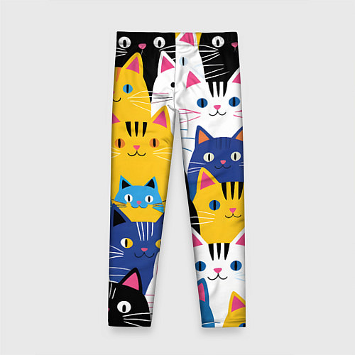 Детские легинсы Много цветных котиков / 3D-принт – фото 2