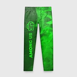Детские легинсы Among Us - green gradient по-вертикали