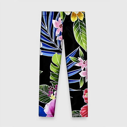 Детские легинсы Tropical flowers - aloha / 3D-принт – фото 2