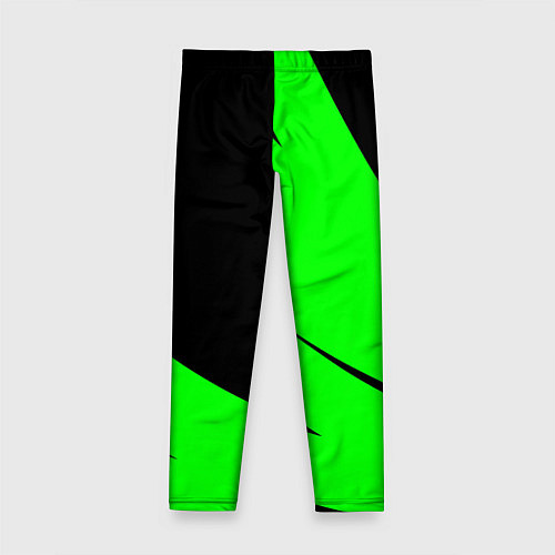 Детские легинсы Чёрный с зелёным двуцветный / 3D-принт – фото 2
