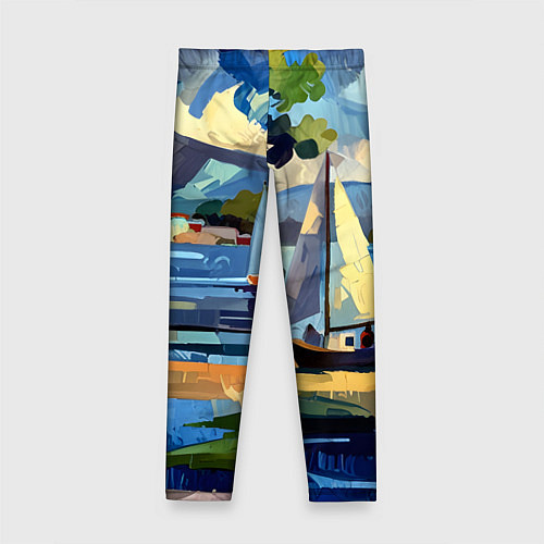 Детские легинсы Средиземноморский пейзаж / 3D-принт – фото 2