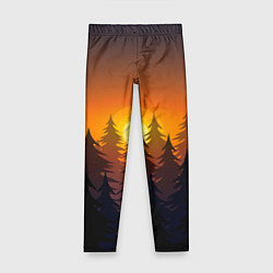 Леггинсы для девочки Лес - ночь, цвет: 3D-принт