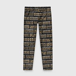 Леггинсы для девочки Стена из декоративного кирпича, цвет: 3D-принт