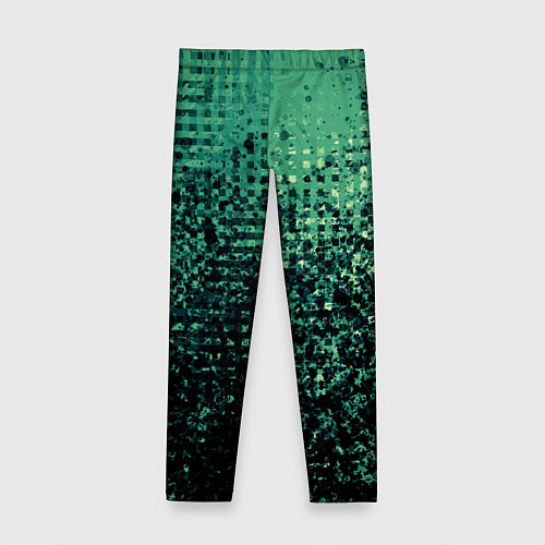 Детские легинсы Чёрно-зелёный абстракция с пятнами / 3D-принт – фото 2