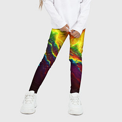 Леггинсы для девочки Абстрактные волны с огнем, цвет: 3D-принт — фото 2