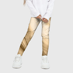 Леггинсы для девочки Светлый коричневый текстура камень мрамор, цвет: 3D-принт — фото 2