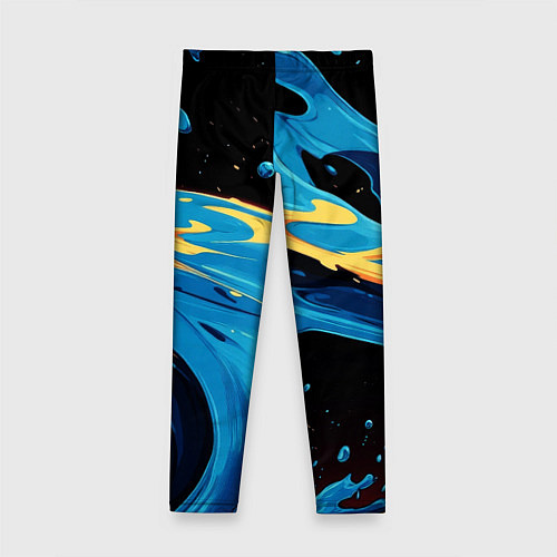 Детские легинсы Синяя волна из красок / 3D-принт – фото 2