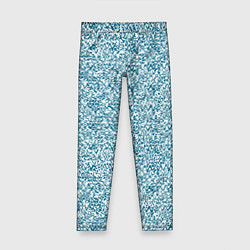 Леггинсы для девочки Бело-синий текстурный, цвет: 3D-принт
