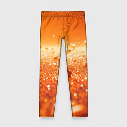 Леггинсы для девочки Оранжевые блестящие частицы текстура, цвет: 3D-принт