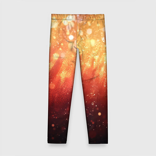 Детские легинсы Желто-красная текстура блестящая / 3D-принт – фото 2