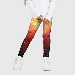 Леггинсы для девочки Желто-красная текстура блестящая, цвет: 3D-принт — фото 2