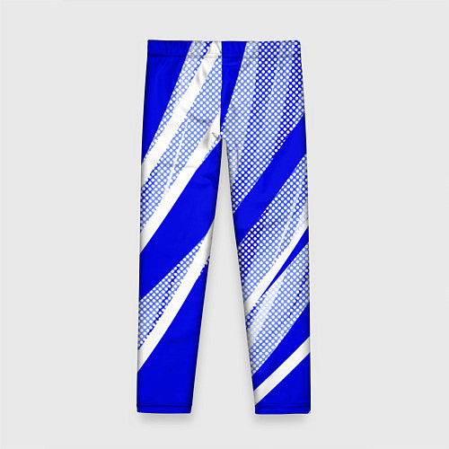 Детские легинсы Абстрактный синий полосатый / 3D-принт – фото 2