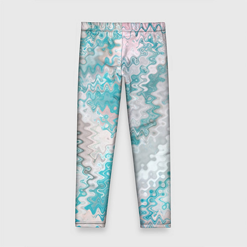 Детские легинсы Серо-бирюзовый абстрактный / 3D-принт – фото 2