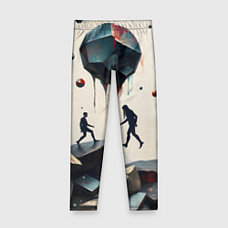 Леггинсы для девочки Сюрреалистичные люди и камни, цвет: 3D-принт
