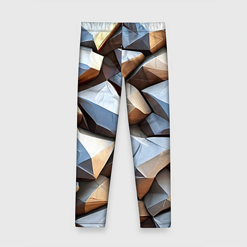 Детские легинсы Каменно металлическая абстракция / 3D-принт – фото 2