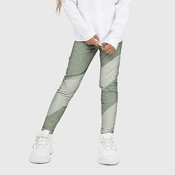 Леггинсы для девочки Светлый серо-зелёный абстрактный, цвет: 3D-принт — фото 2