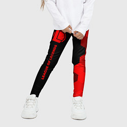 Леггинсы для девочки League of Legends - red gradient по-вертикали, цвет: 3D-принт — фото 2