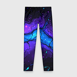 Леггинсы для девочки Синяя звездная полоса в плите текстура, цвет: 3D-принт