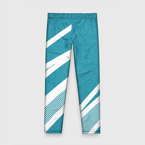 Детские легинсы Бело-голубой абстракция с полосами / 3D-принт – фото 2