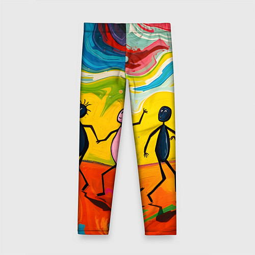 Детские легинсы Дружба человечков / 3D-принт – фото 2