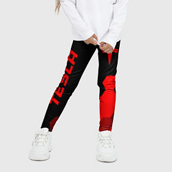 Леггинсы для девочки Tesla - red gradient вертикально, цвет: 3D-принт — фото 2