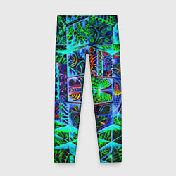 Леггинсы для девочки Психоделика узор кислотный, цвет: 3D-принт