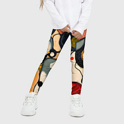 Леггинсы для девочки Абстракция с кругами и краской, цвет: 3D-принт — фото 2