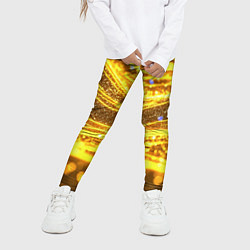 Леггинсы для девочки Золотые блестящие волны, цвет: 3D-принт — фото 2