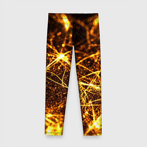 Детские легинсы Текстура золотые нити / 3D-принт – фото 2