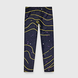 Леггинсы для девочки Абстракция золотых линий текстура, цвет: 3D-принт