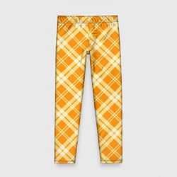 Леггинсы для девочки Жёлтый крупная клетка, цвет: 3D-принт