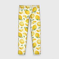 Леггинсы для девочки Сочные лимоны - паттерн, цвет: 3D-принт