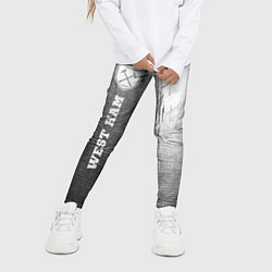 Леггинсы для девочки West Ham - grey gradient по-вертикали, цвет: 3D-принт — фото 2