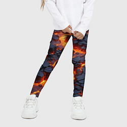 Леггинсы для девочки Вулкан огня, цвет: 3D-принт — фото 2