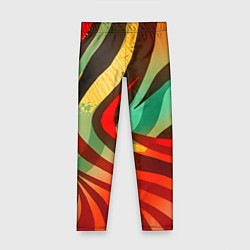 Леггинсы для девочки Жаркая полосатая абстракция, цвет: 3D-принт