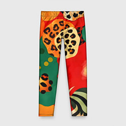 Леггинсы для девочки Анималистичный африканский паттерн, цвет: 3D-принт